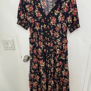 Floral Black Dress
